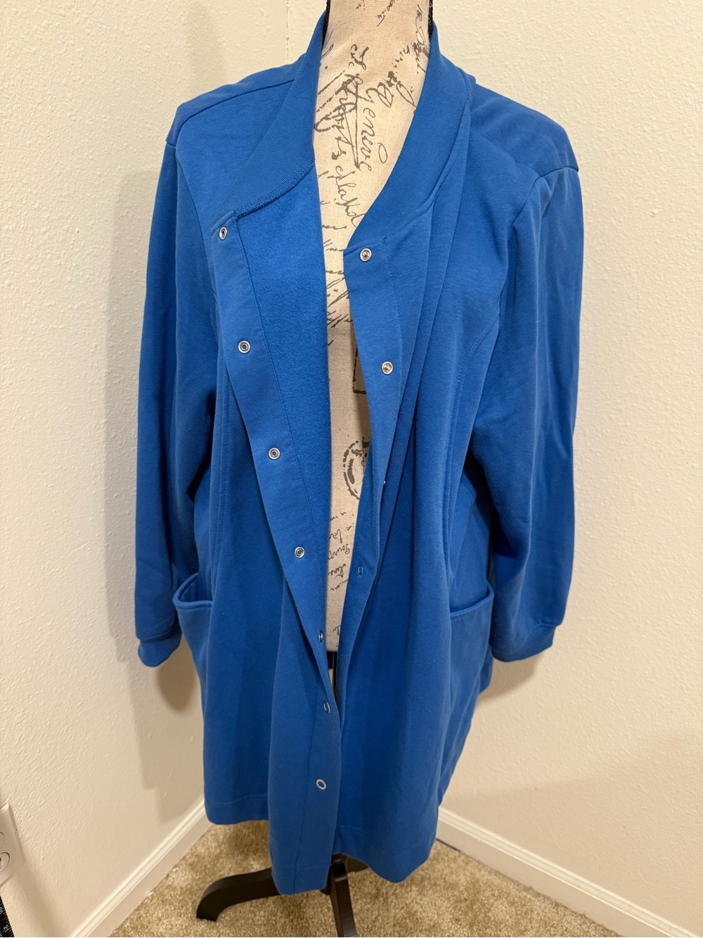 Blair Royal Blue Snap-Front Trench Coat 2XL